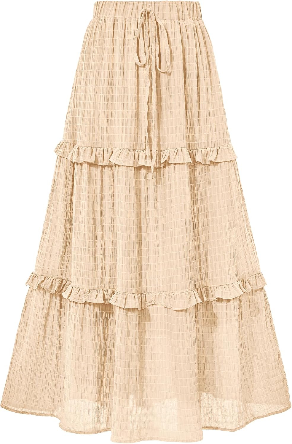 BTFBM Casual Solid Maxi Skirt Fall Clothes Flared A-Line Skirts for Women