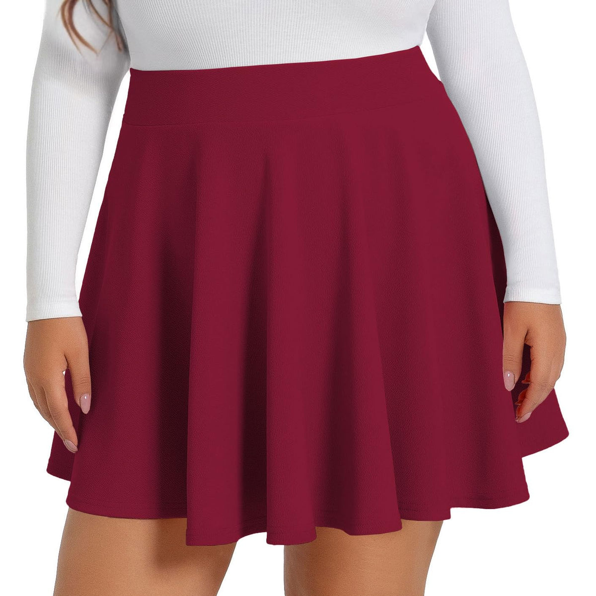 Plus Size Skirts for Women Summer Pleated Flowy High Waisted Short Skirt