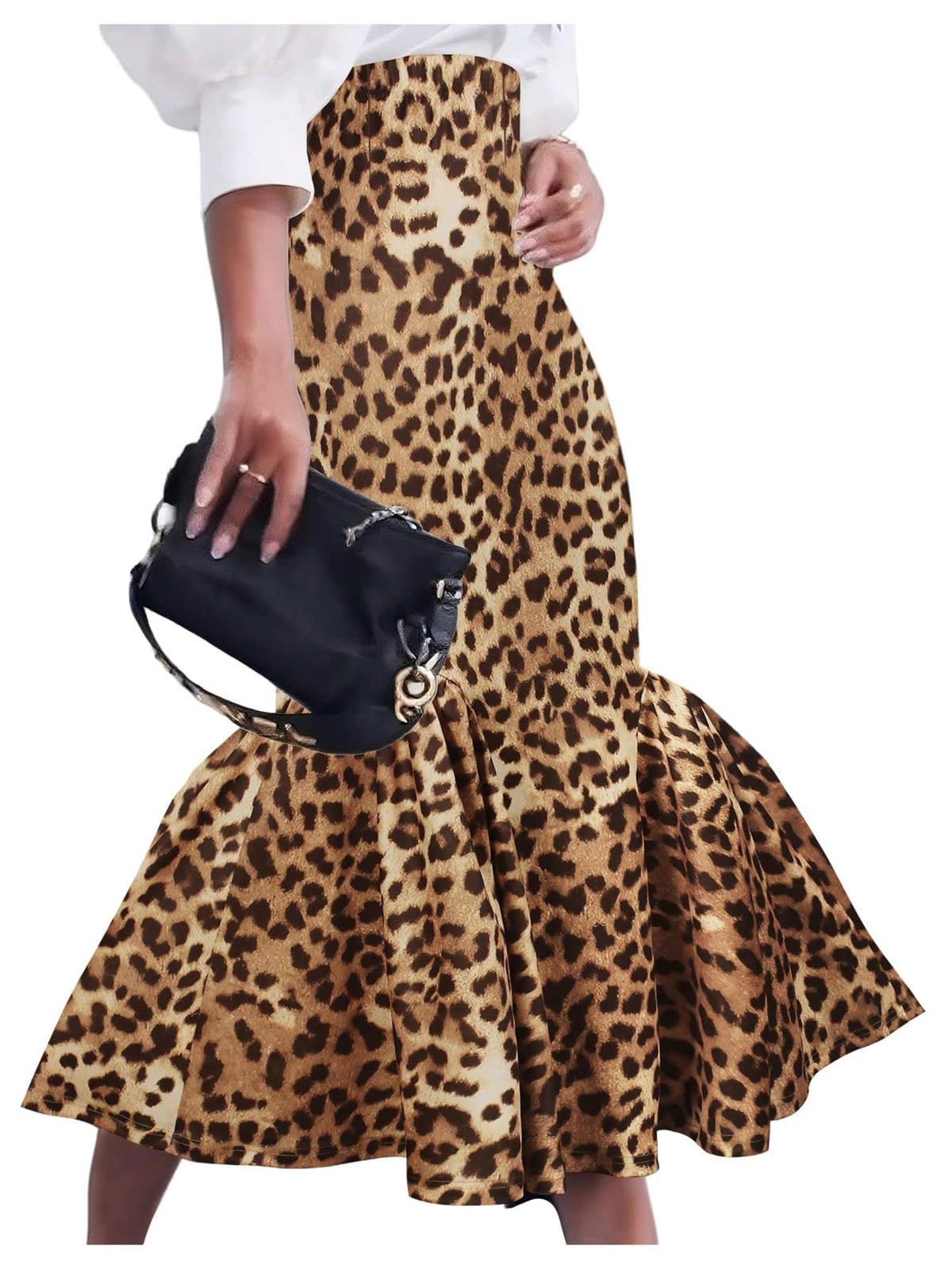 GORGLITTER Women's Ruffle Maxi Pencil Skirts High Waisted Long Skirt