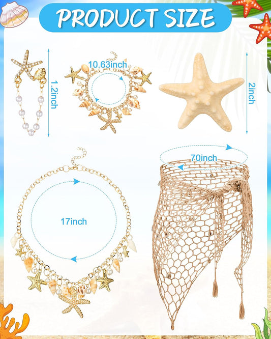 Tondiamo 22 Pcs Halloween Mermaid Costume Accessorie