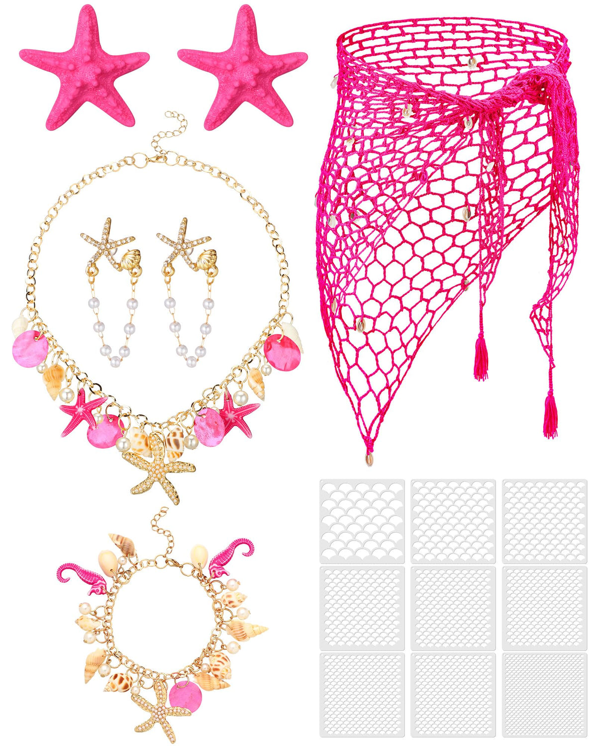 Tondiamo 22 Pcs Halloween Mermaid Costume Accessorie