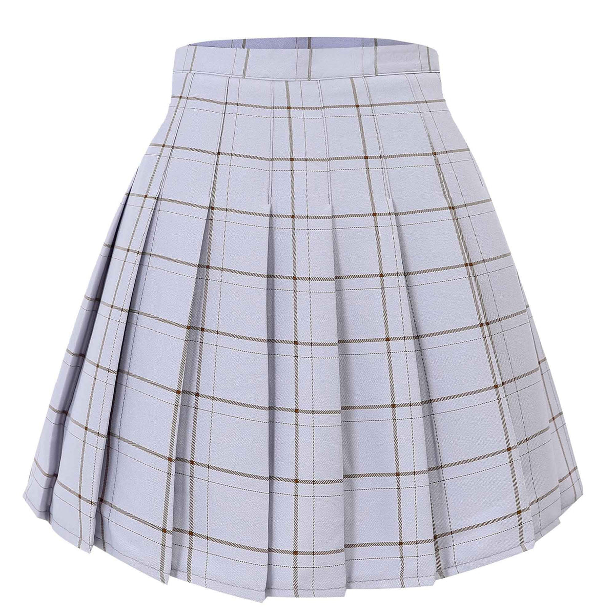 Hoerev Women Girls Short High Waist Pleated Skater Tennis Skirt