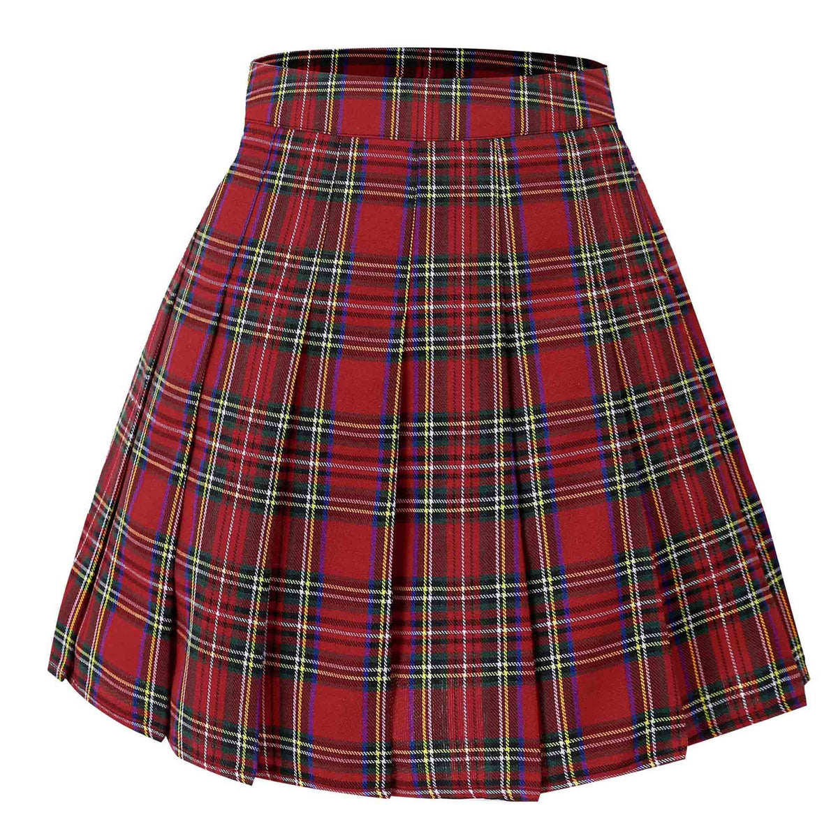 Hoerev Women Girls Short High Waist Pleated Skater Tennis Skirt