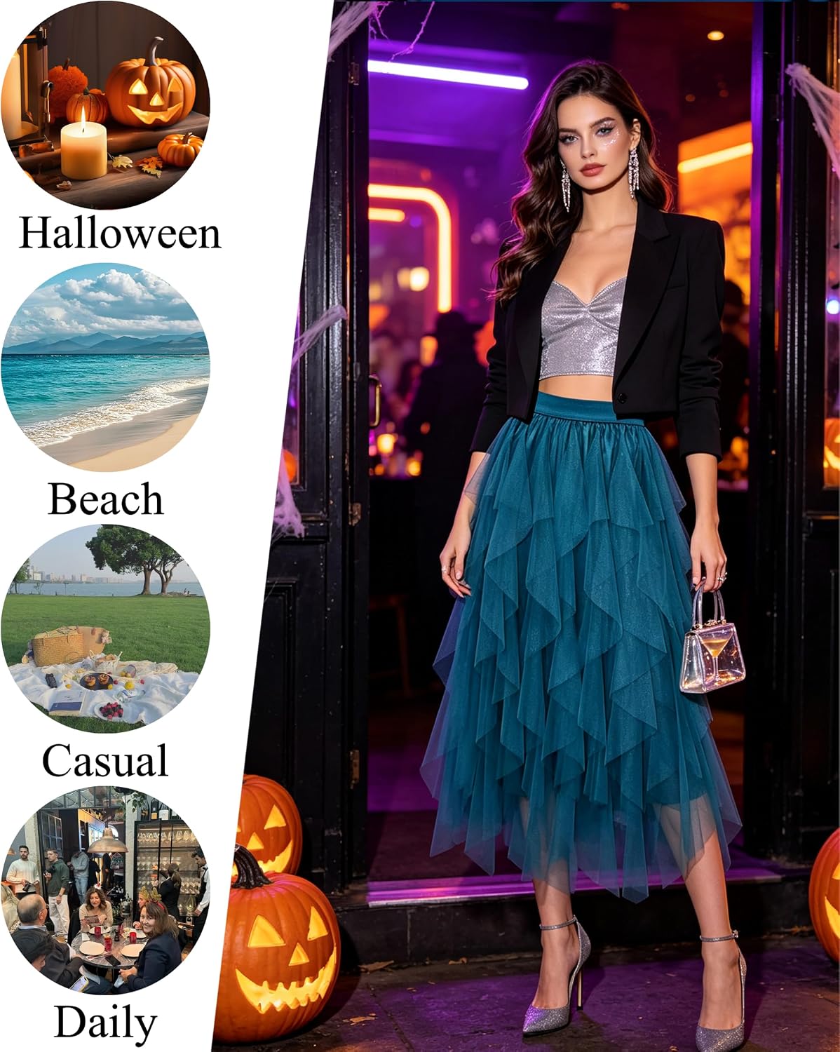 THHGPO Tulle Skirts for Women A Line Fairy Tiered Skirt