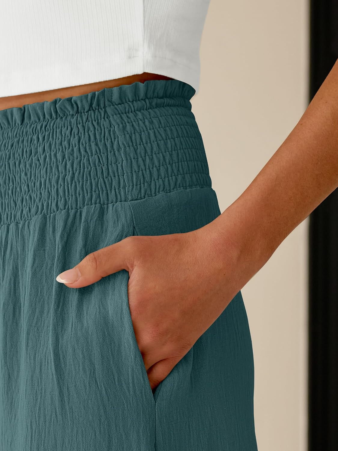 ANRABESS Womens Maxi Skirts, Elastic High Waist A-Line Tiered, Long Flowy Boho Skirts, Summer Casual Beach & Vacation Wear