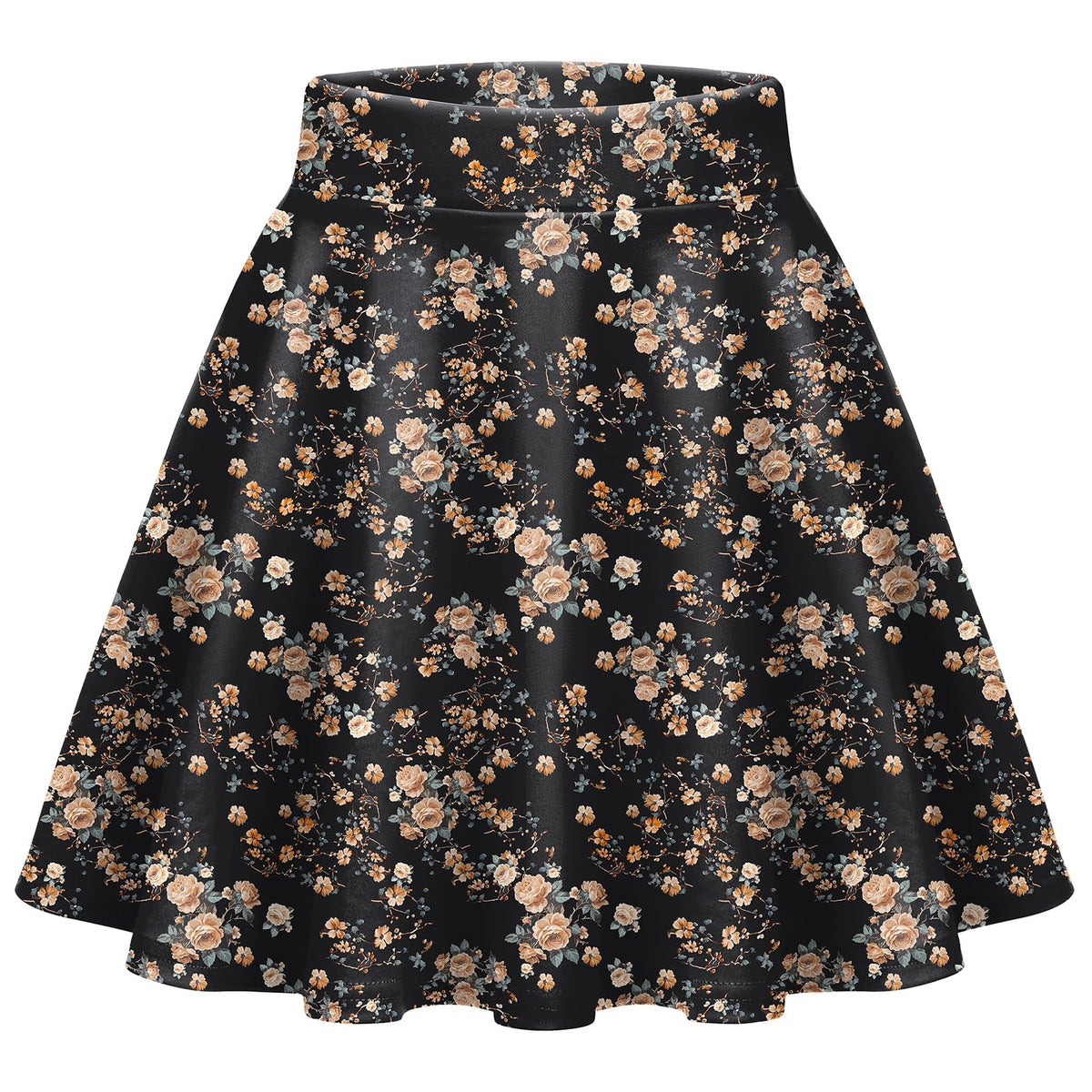 Zeagoo Women's Skirt Basic Mini Skater Skirt 2026 Summer Skirts Stretchable High Waist A-Line Party Club Skirts