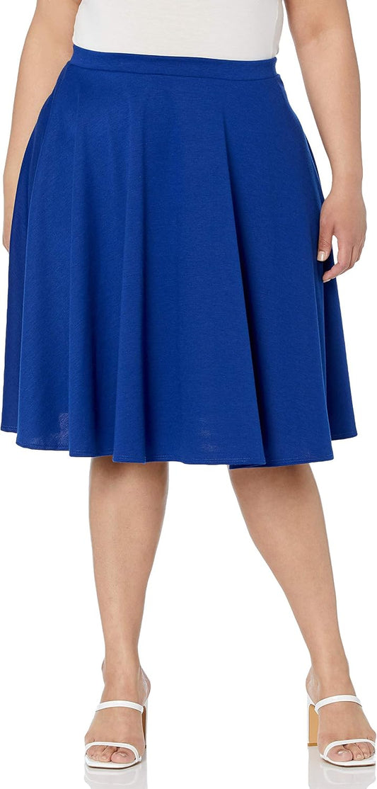 Star Vixen Women's Plus-Size Knee Length Full Skater Skirt