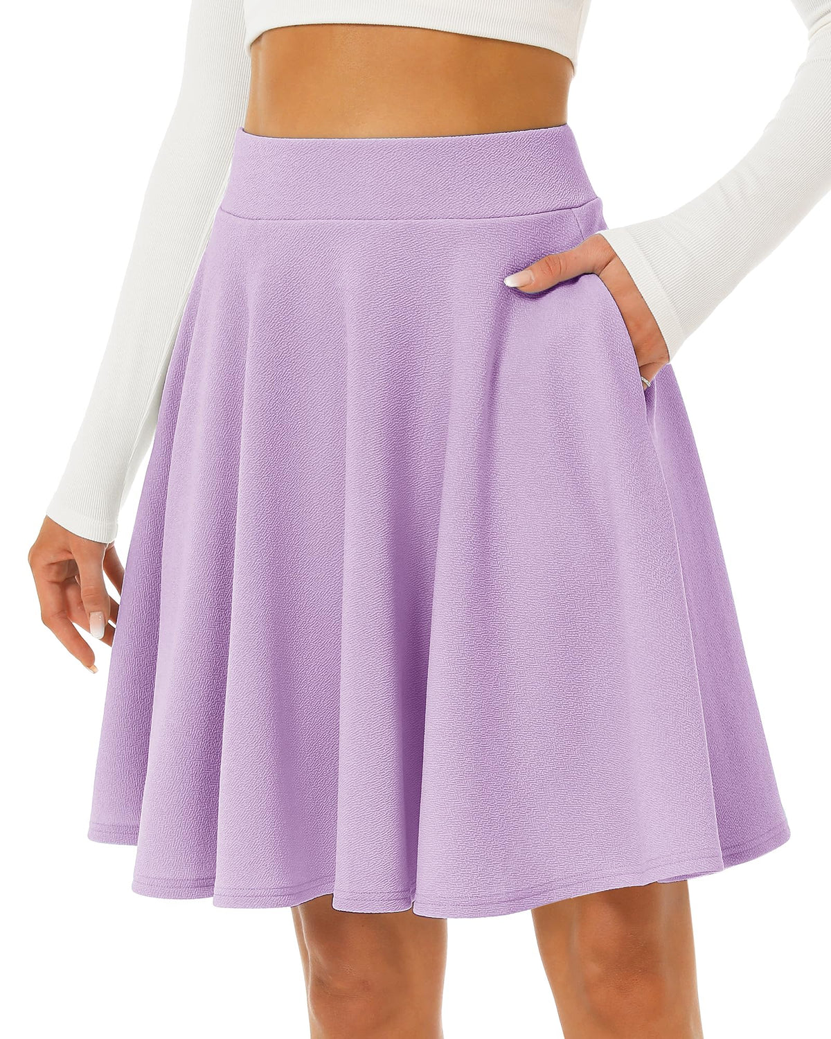Stelle Women’s Knee Length Flared Skirt for Casual Office Travel Wear