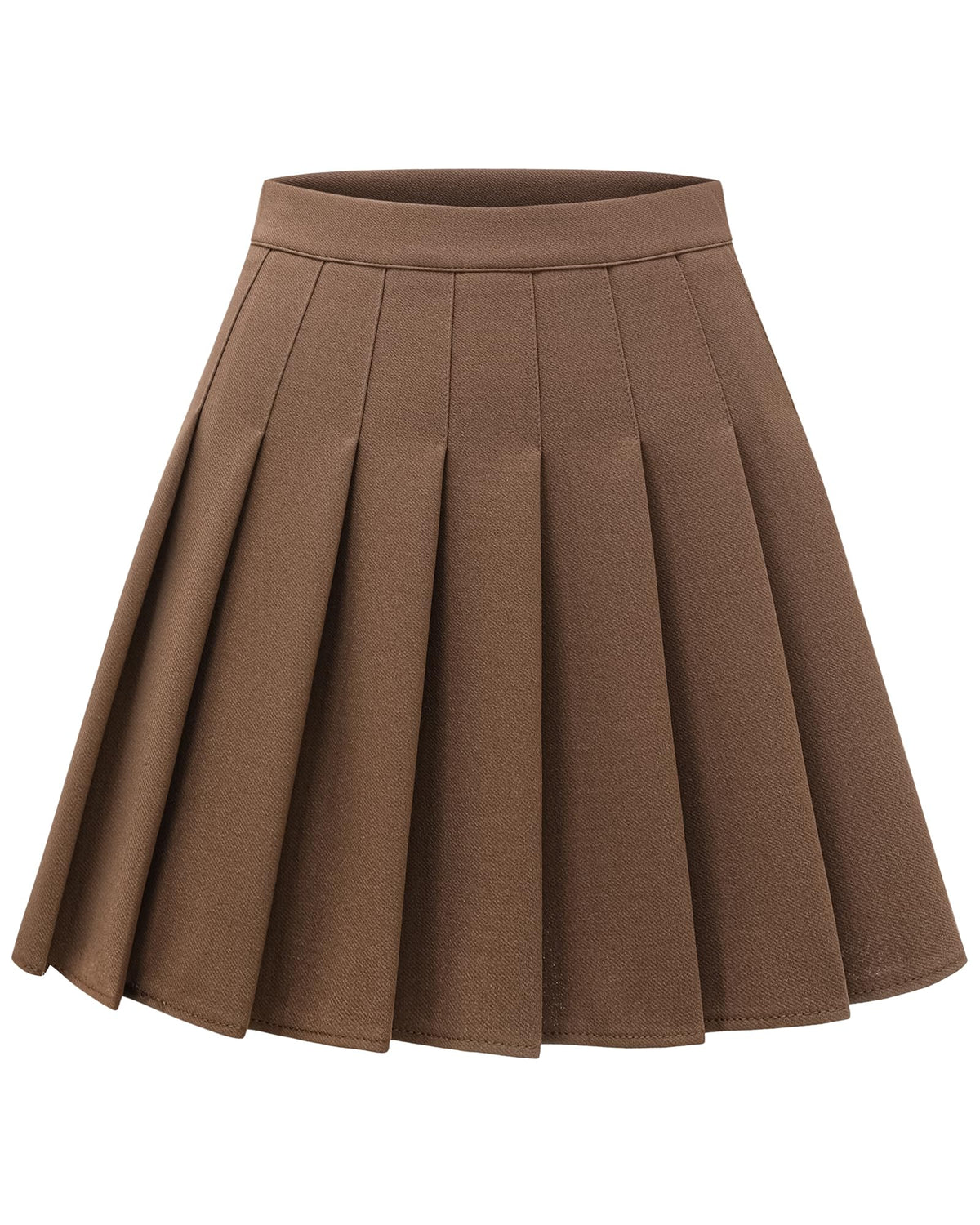 Shestellar Women Pleated Mini Skirt, High Waisted A-Line Skirt with Elastic Waist for Casual Wear
