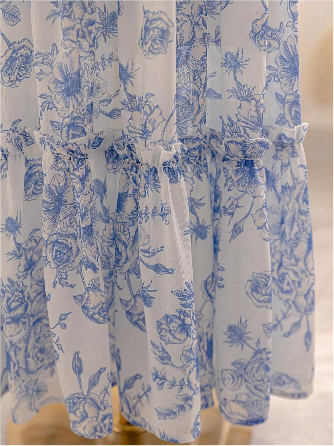 Verdusa Women's Floral Print Tiered Layered Long Skirt High Rise Ruffled Maxi Skirt