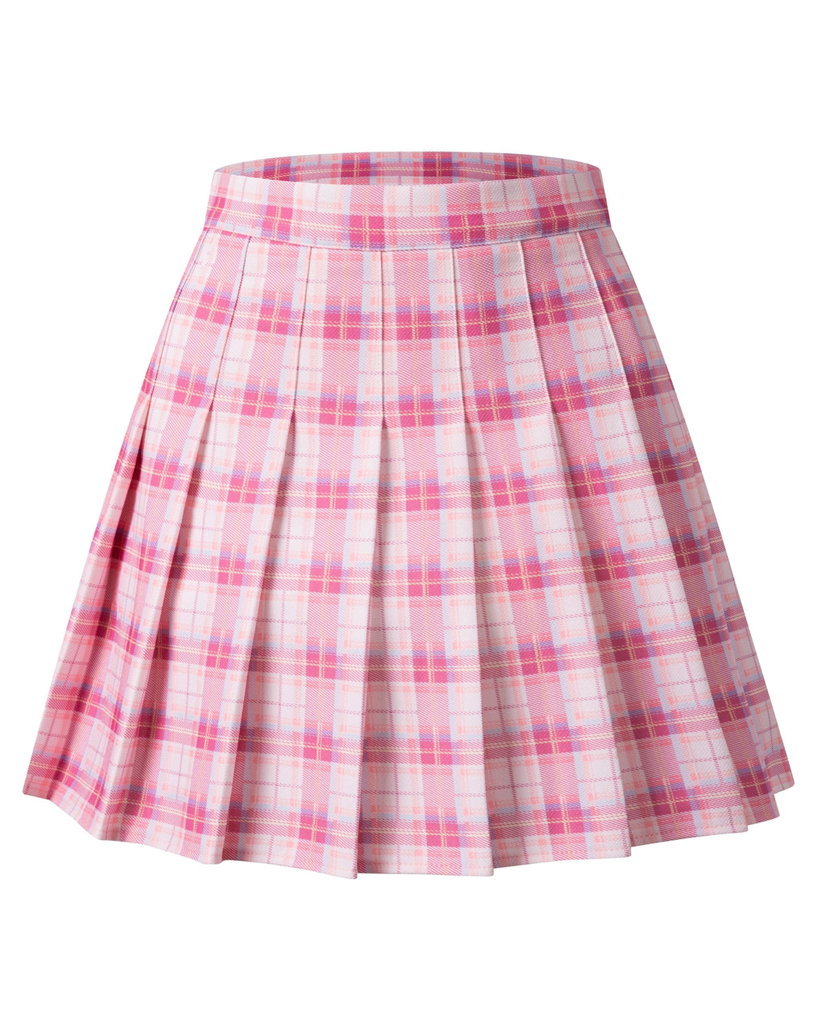 Shestellar Women's High-Waisted Pleated A-Line Mini Tennis Skater Skirt