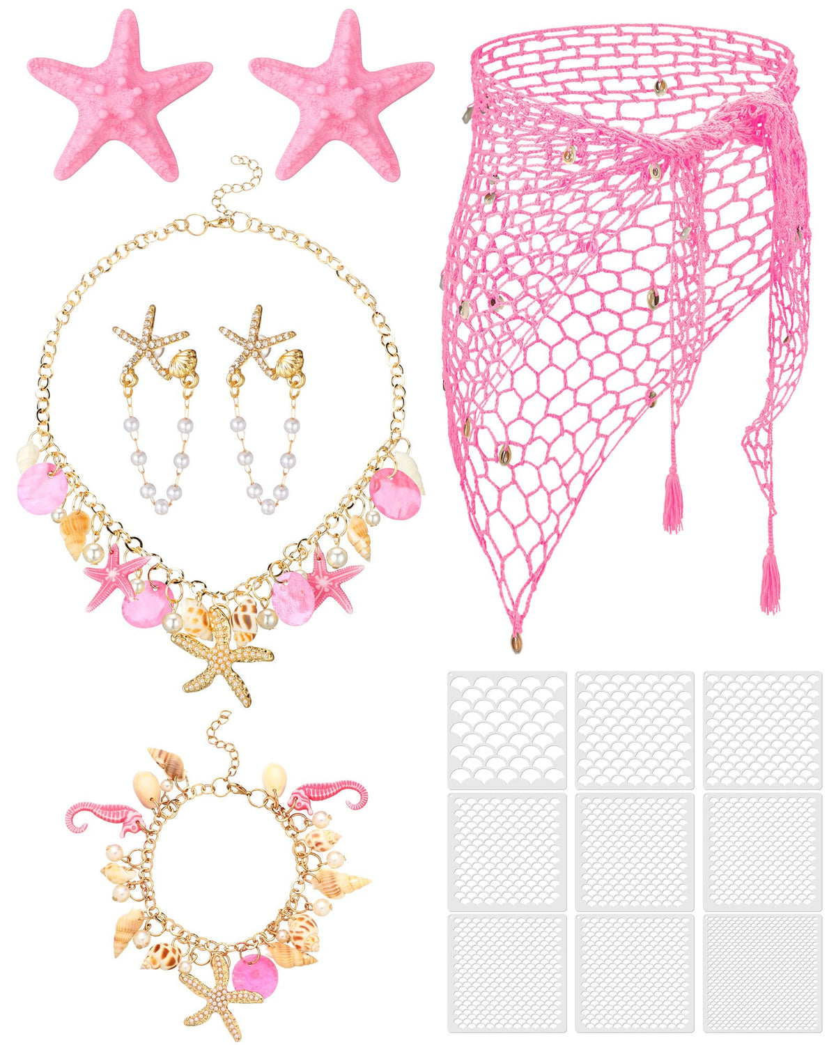 Tondiamo 22 Pcs Halloween Mermaid Costume Accessorie
