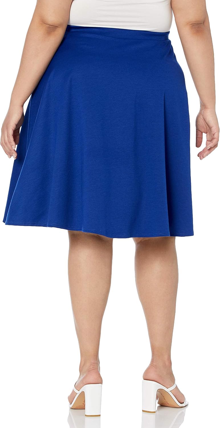 Star Vixen Women's Plus-Size Knee Length Full Skater Skirt