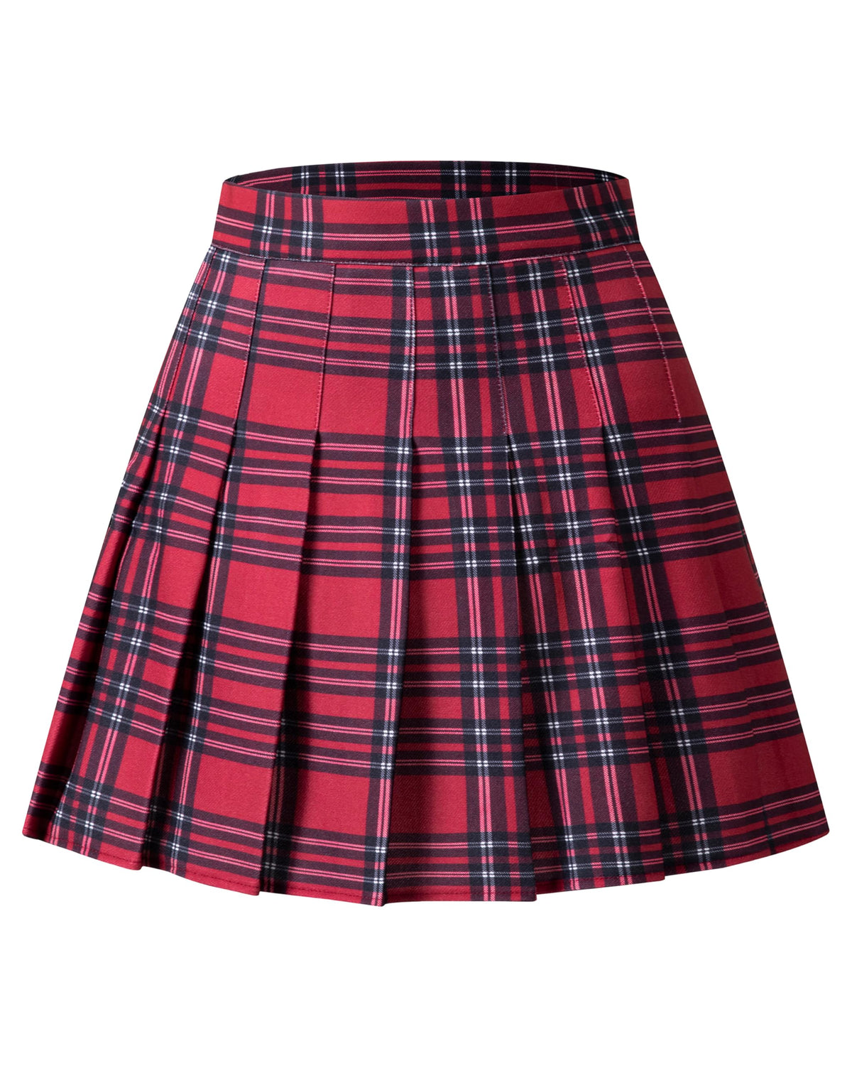 Shestellar Women Pleated Mini Skirt, High Waisted A-Line Skirt with Elastic Waist for Casual Wear