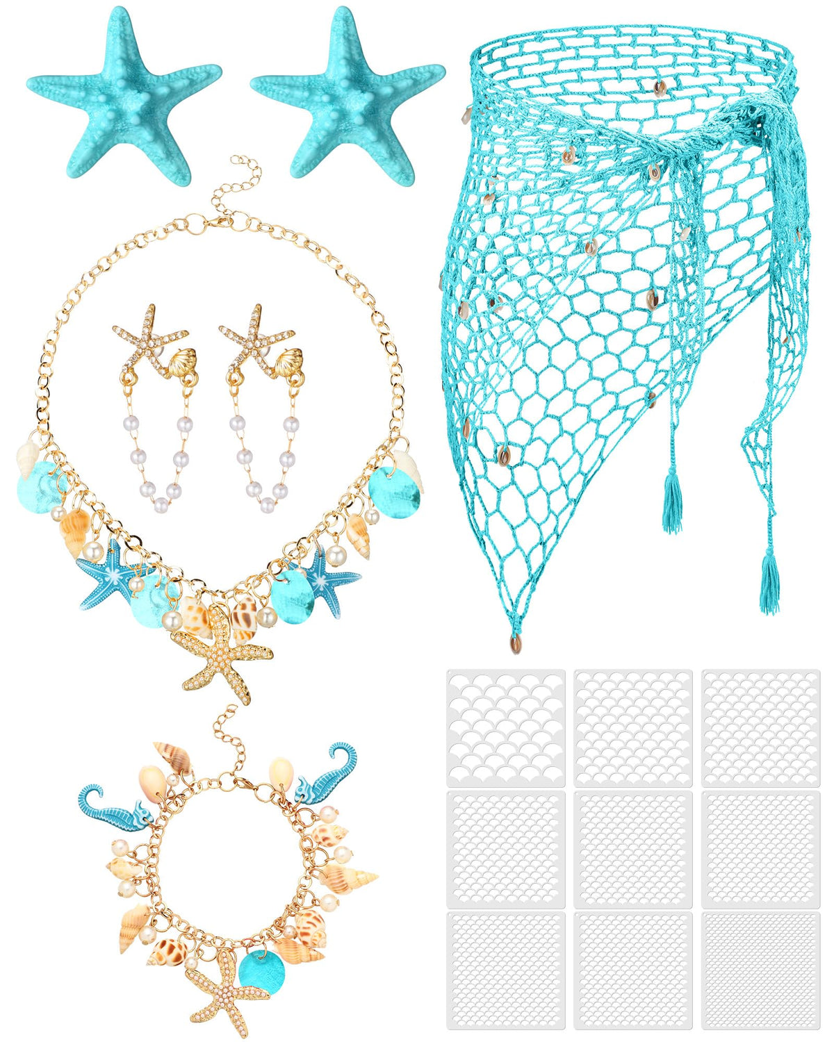 Tondiamo 22 Pcs Halloween Mermaid Costume Accessorie