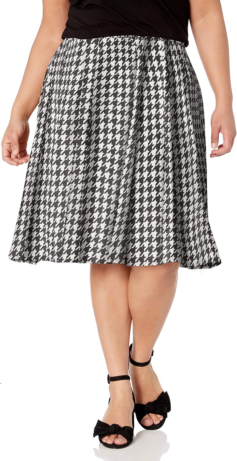 Star Vixen Women's Plus-Size Knee Length Full Skater Skirt