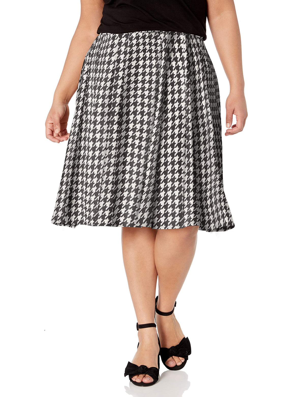 Star Vixen Women's Plus-Size Knee Length Full Skater Skirt