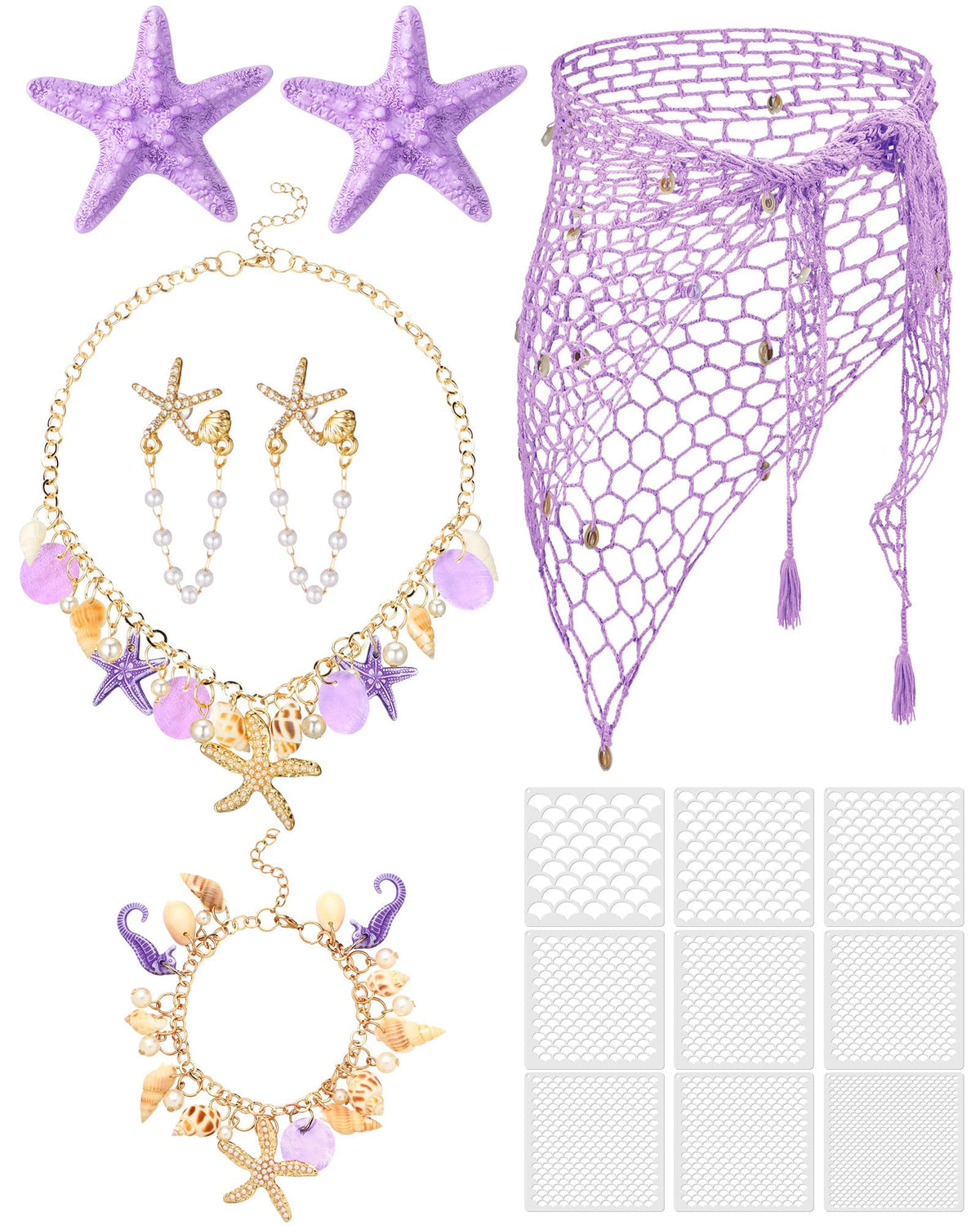 Tondiamo 22 Pcs Halloween Mermaid Costume Accessorie