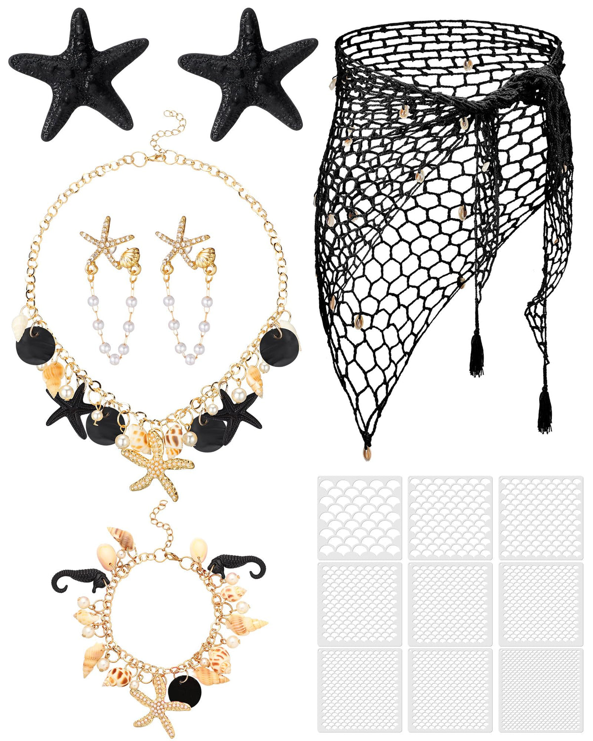 Tondiamo 22 Pcs Halloween Mermaid Costume Accessorie