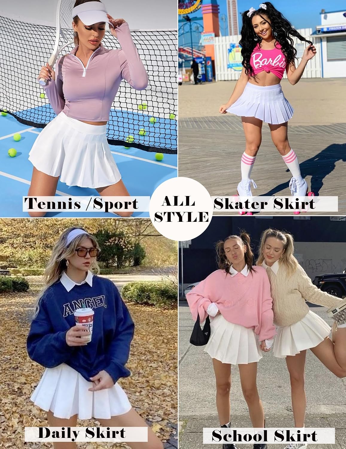 Avidlove Short Pleated Skirts for Women Cheerleader School Uniform