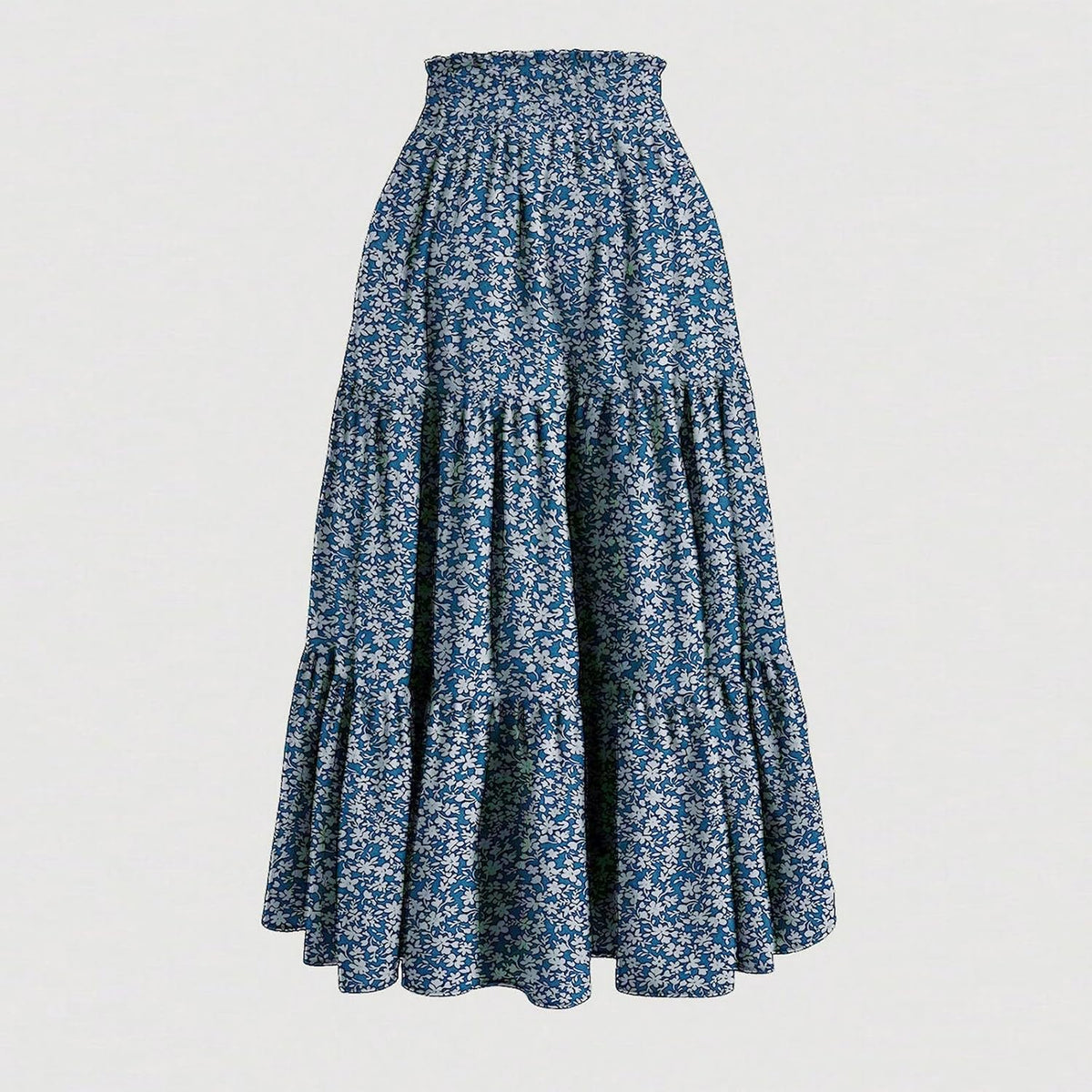 Boho Long Skirts for Women Summer Flowy Pleated A Line Floral Maxi Skirt Y2k Comfy Tiered Elastic High Waisted Skirts