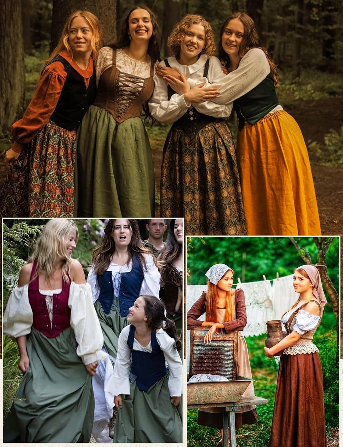 BEAUTELICATE Victorian Dress Renaissance Skirt Gypsy Long Maxi Medieval Skirt A-line Full Length