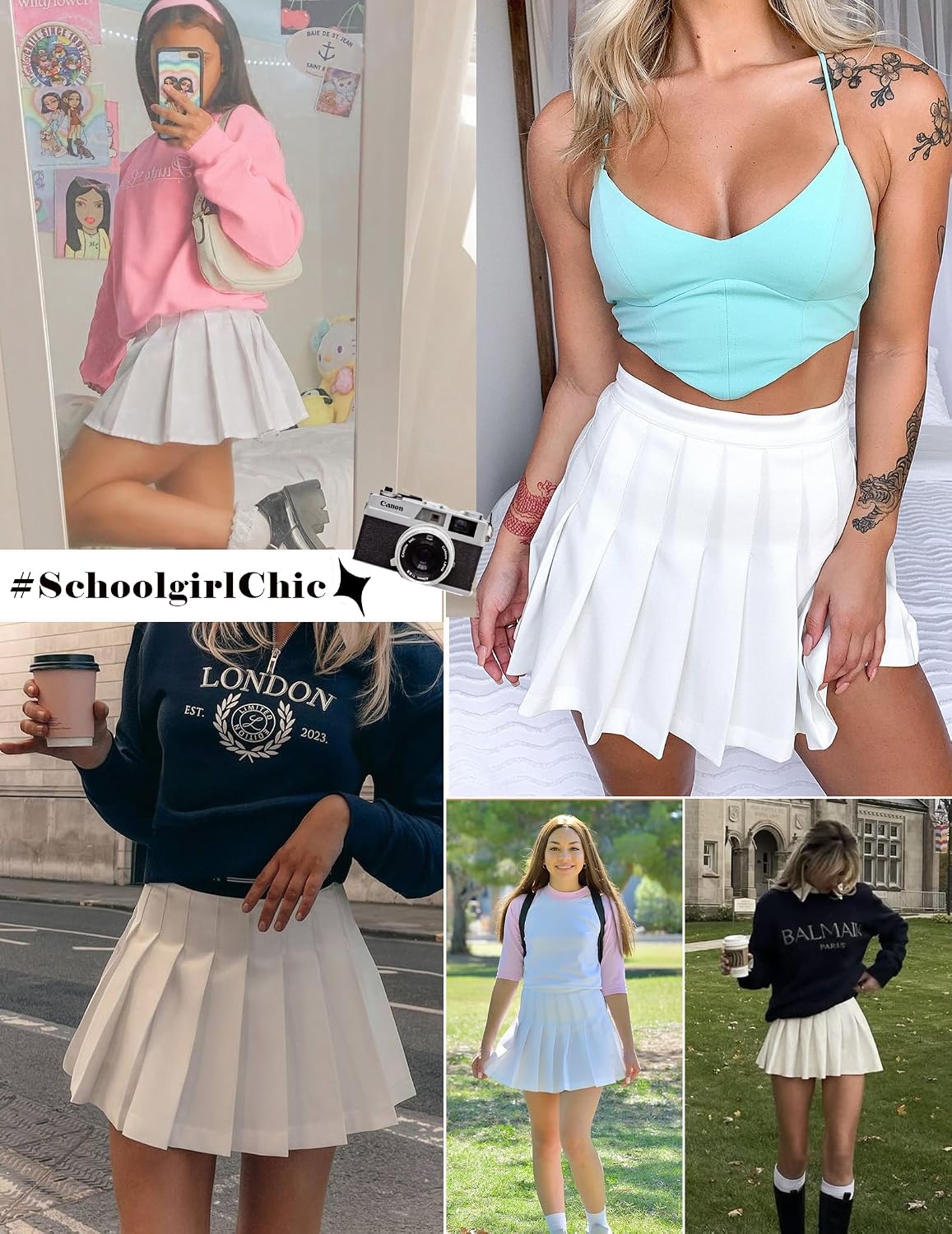 Avidlove Short Pleated Skirts for Women Cheerleader School Uniform