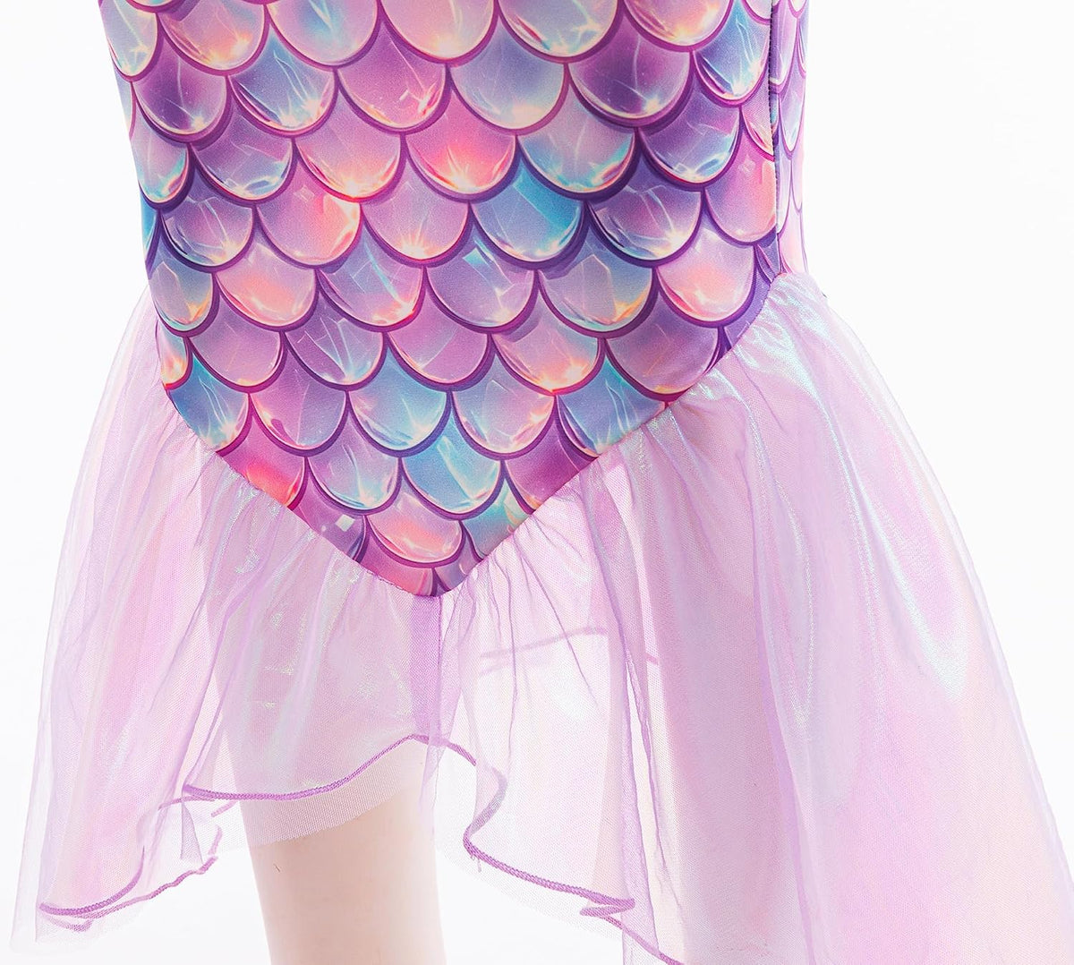 5Pcs Girls Fishscale Swimwear Sets Kids Tankini Swimsuits with Cover up Play Costume