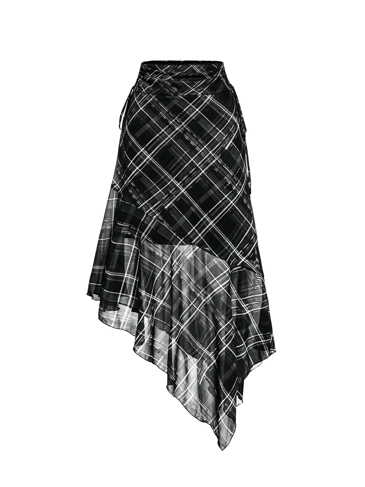 Narecte Boho Floral Ruched Asymmetrical Skirt Womens Midi Skirt