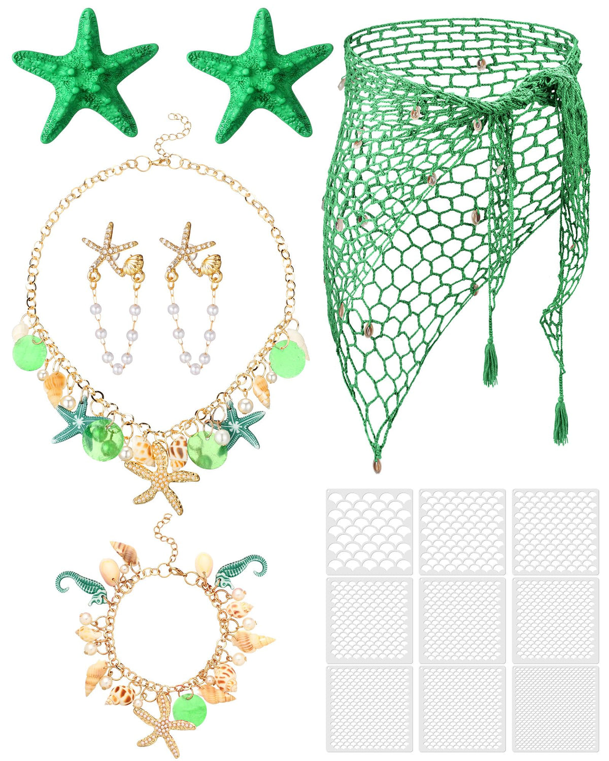 Tondiamo 22 Pcs Halloween Mermaid Costume Accessorie