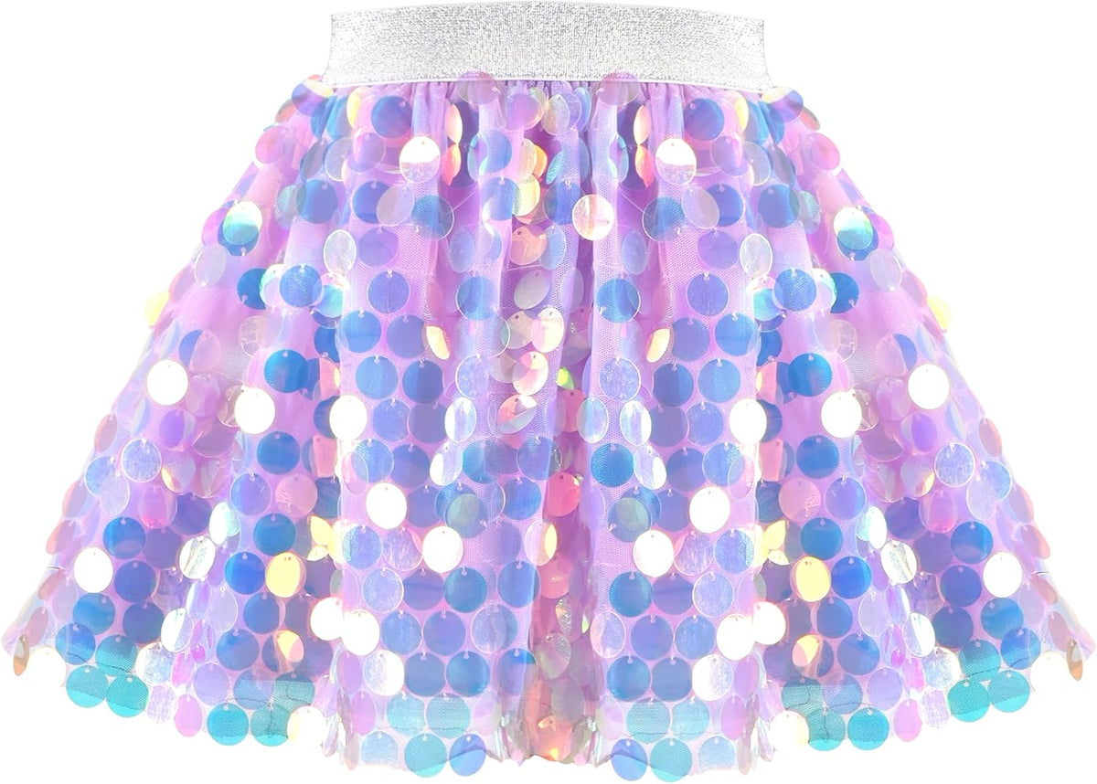 Sunny Fashion Girls Skirt Purple Mermaid Sparkly Sequin Tutu Party Ballet Dance