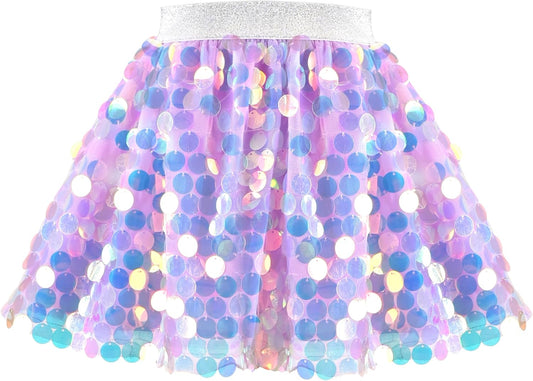 Sunny Fashion Girls Skirt Purple Mermaid Sparkly Sequin Tutu Party Ballet Dance