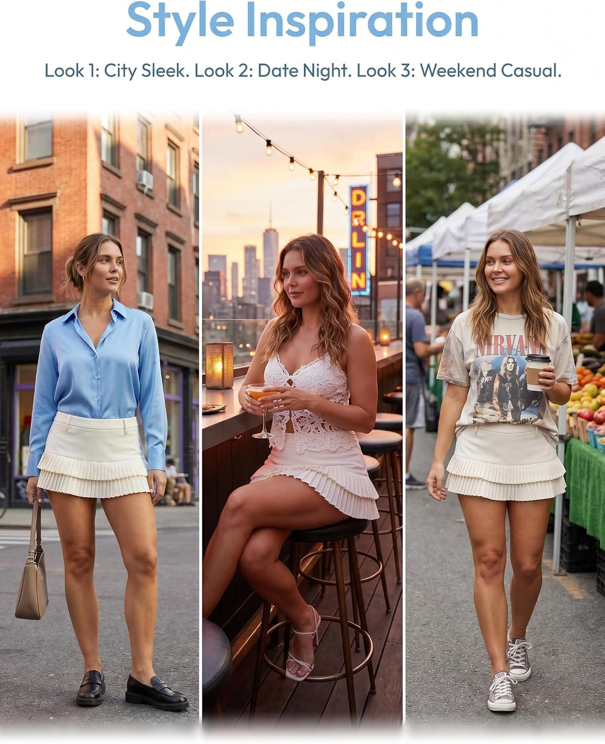 Mini Skirts for Women Ruffle Pleated Low Rise Going Out