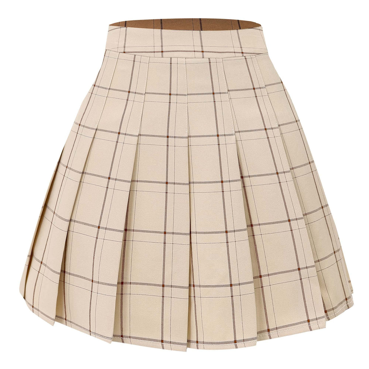 Hoerev Women Girls Short High Waist Pleated Skater Tennis Skirt