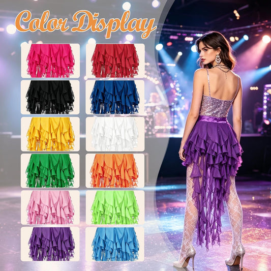 Belly Dance Skirt for Women Belly Dance Hip Scarf Jellyfish Skirt Latin Dance Costume Rave Outfit