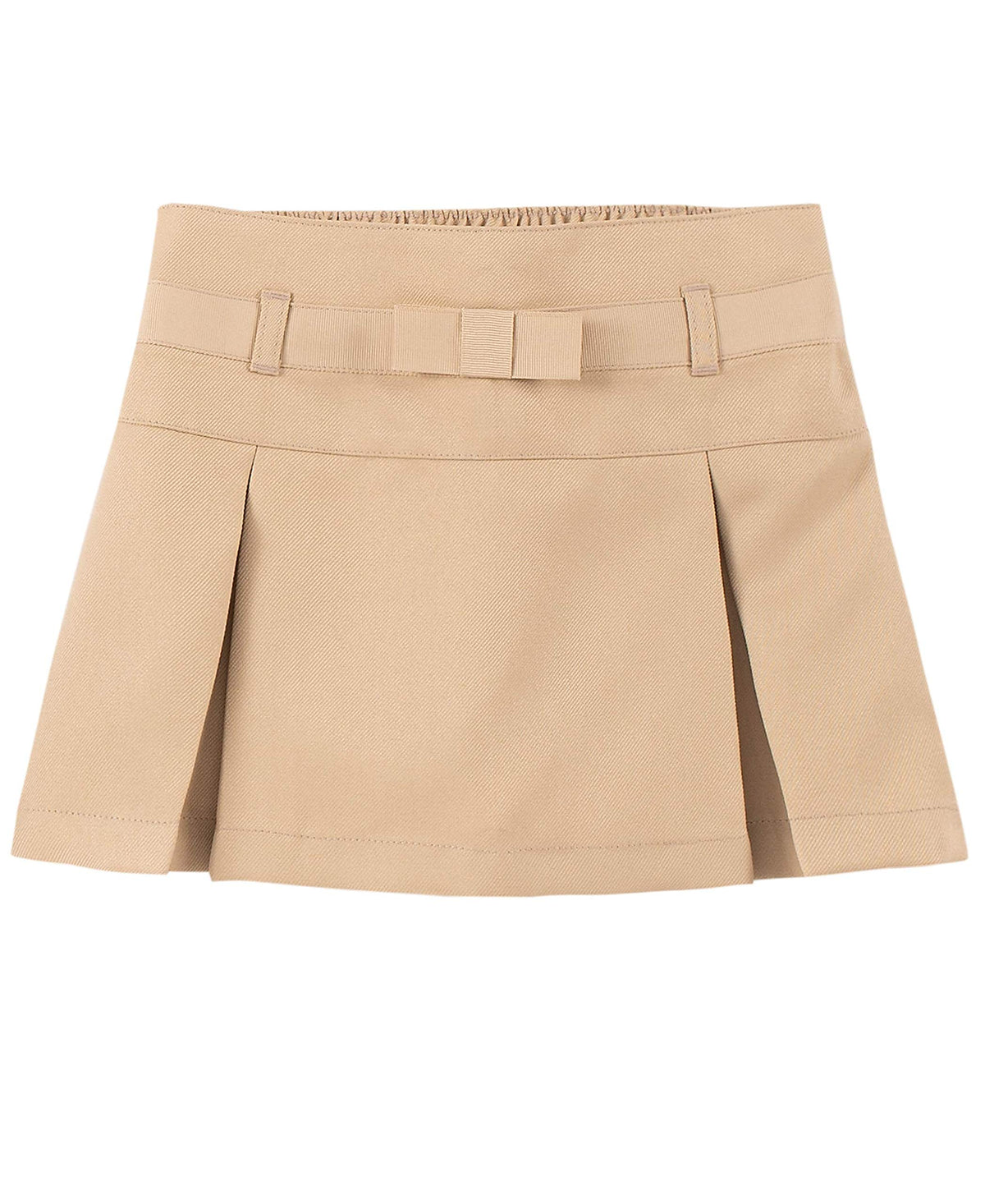 Nautica Girls' School Uniform Pleated Pull-on Scooter Skirt with Undershorts, Knit Waistband & Functional Pockets