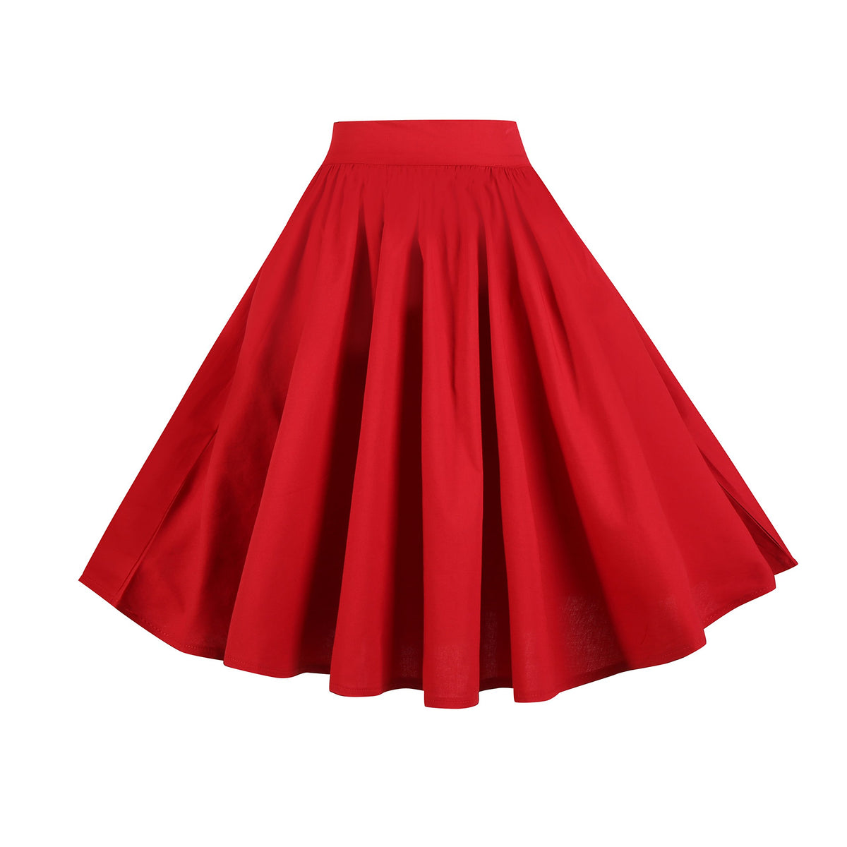 BI.TENCON Women Vintage Skirt Smock Waist Rockabilly Swing Casual Party Skirts