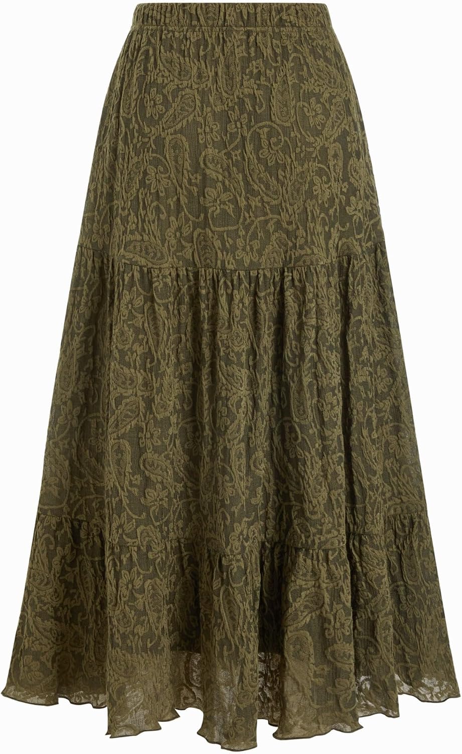 CIDER Long Tiered Mesh Lace Skirts Floral A Line Boho Skirt with Pockets