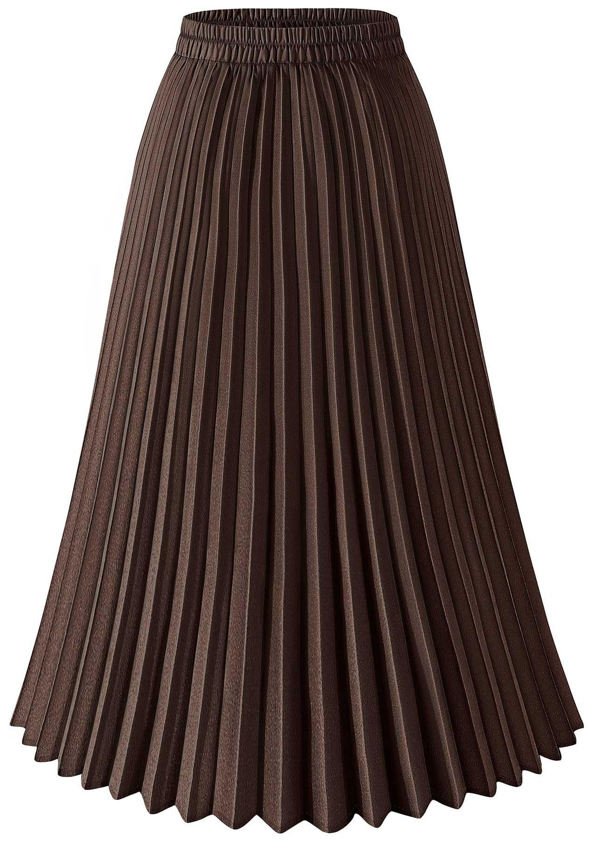 Basoteeuo Womens Skirt Leopard Print Midi Long Shirring Pleated Skirts High Waisted A Line Skirts