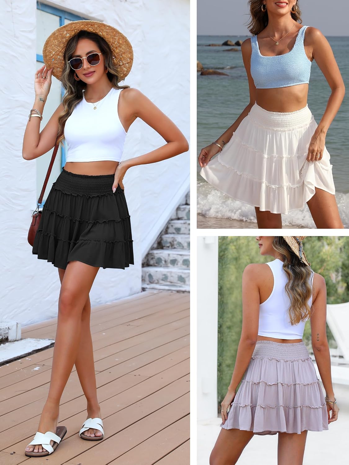 Caracilia Womens Summer Mini Skorts Skirts