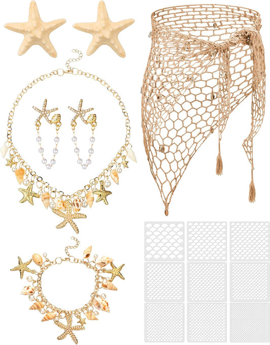 Tondiamo 22 Pcs Halloween Mermaid Costume Accessorie