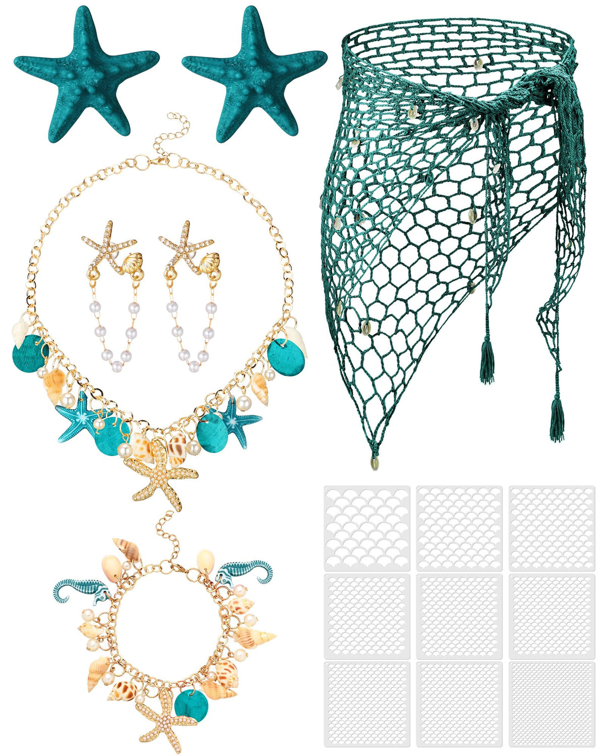 Tondiamo 22 Pcs Halloween Mermaid Costume Accessorie