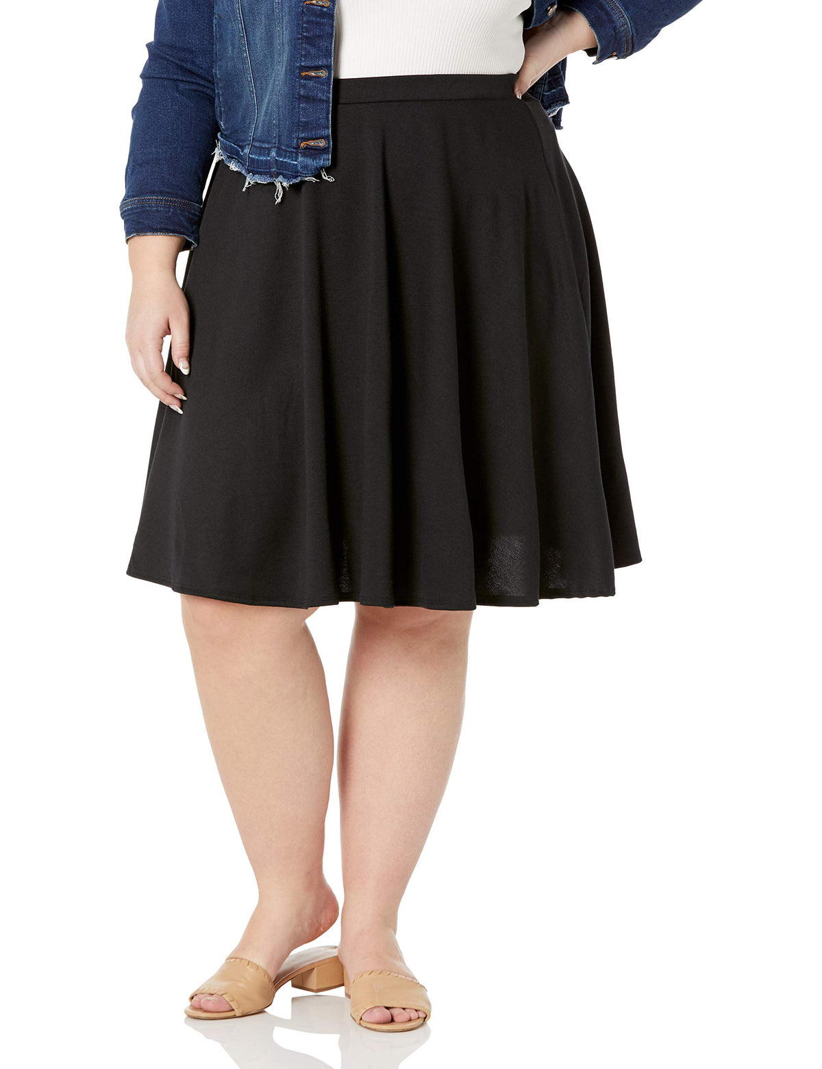Star Vixen Women's Plus-Size Knee Length Full Skater Skirt