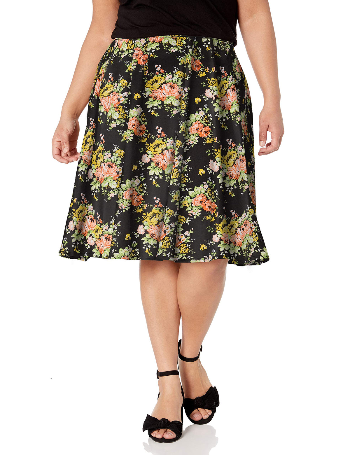 Star Vixen Women's Plus-Size Knee Length Full Skater Skirt