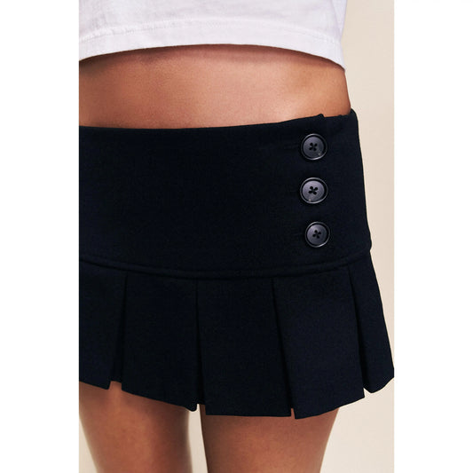 Pleated Micro Mini Skirt