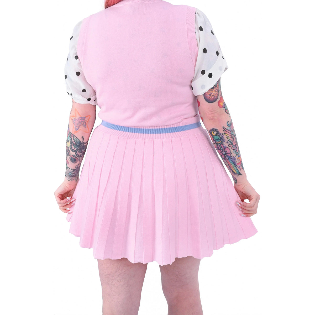Kitty Knit Pleated Skort