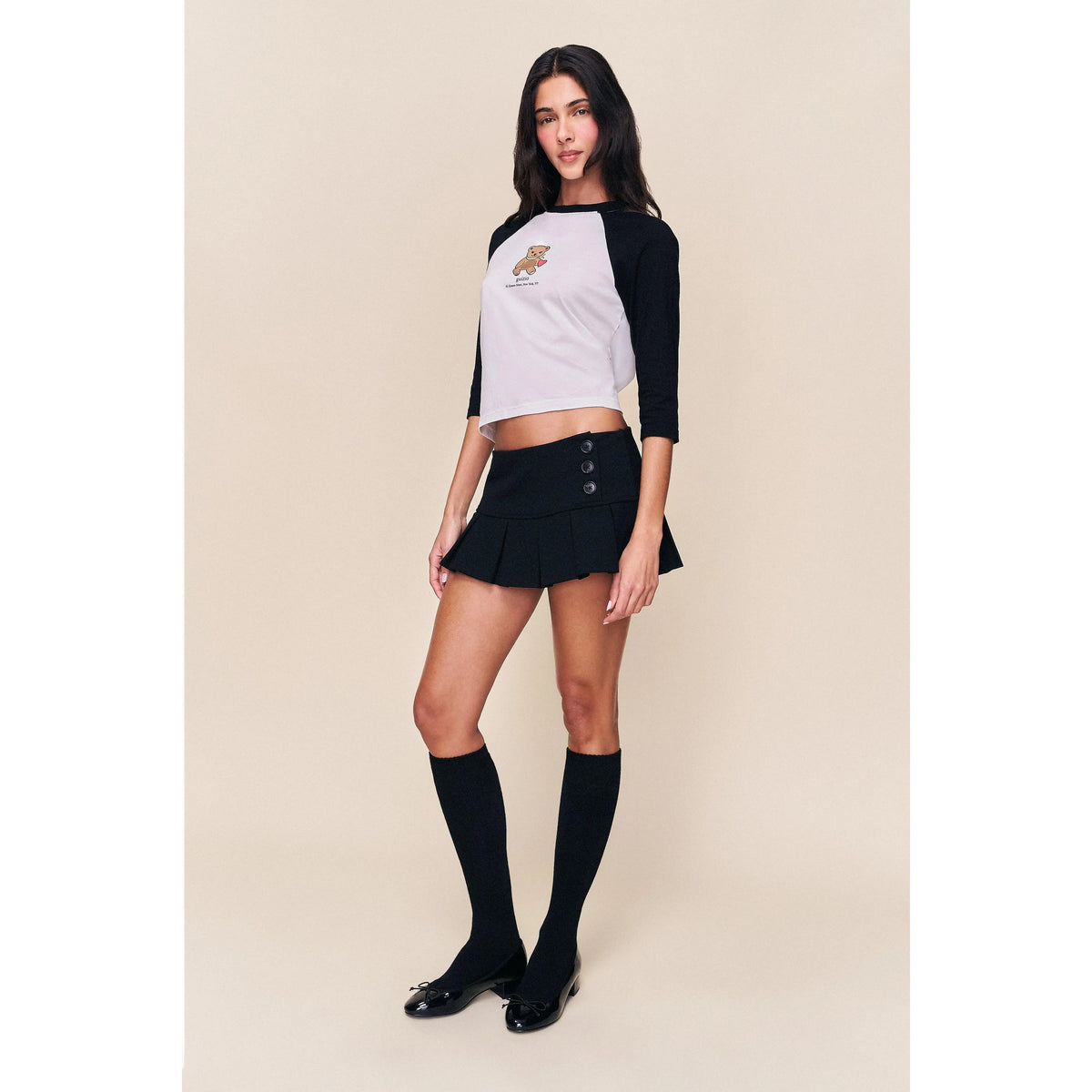 Pleated Micro Mini Skirt