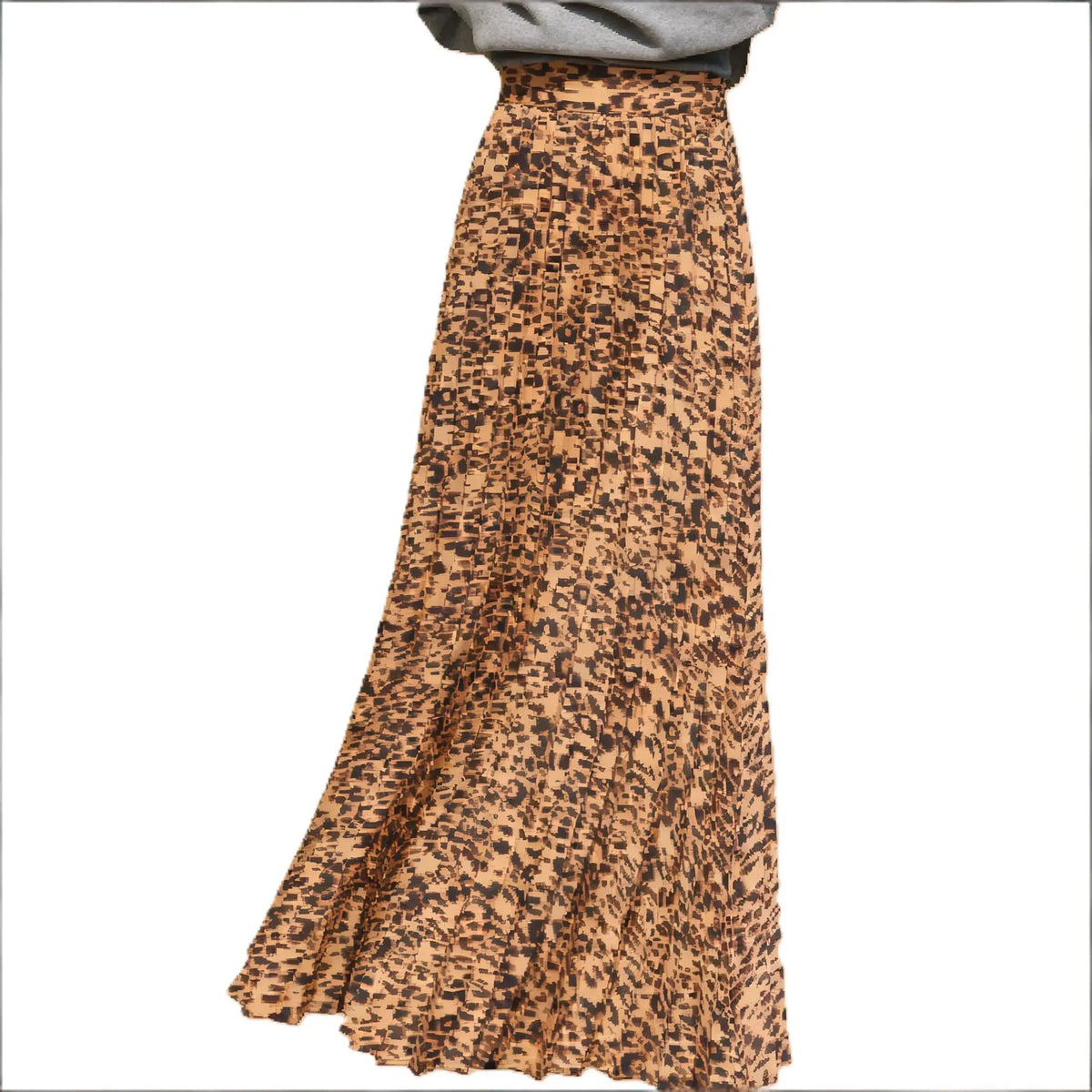 Ebossy Women's High Waist Flowy Pleated Chiffon Maxi Skirt - Casual Loose Fitted, Elastic Waist, Summer Fall Winter Wear, Basic Minimalist Design Womenswear,back to school shopping